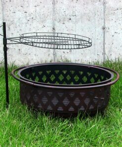 Sunnydaze Rotating Height-Adjustable Round Cooking Grate Grilling System - Black Steel Stake and Grill - 24-Inch 16 91upQ5nVNXL