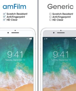 Alternative view of amFilm Screen Protector for Apple iPhone 8 Plus, 7 Plus, 6S Plus, 6 Plus, Tempered Glass, 2 Pack