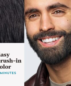 Just For Men Mustache & Beard, Beard Dye for Men with Brush Included for Easy Application, With Biotin Aloe and Coconut Oil for Healthy Facial Hair - Real Black, M-55, Pack of 3 Real Black M-55 3 Count (Pack of 1) 12 91v5TEhTdSS