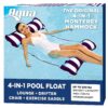 Aqua Original 4-in-1 Monterey Hammock Pool Float & Water Hammock – Multi-Purpose, Inflatable Pool Floats for Adults – Patented Thick, Non-Stick PVC Material Blue Navy - Hammock 61 91v5uJivnLL