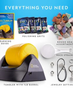NATIONAL GEOGRAPHIC Starter Rock Tumbling Kit - Durable Leak-Proof Polisher for Kids Complete Geology Hobby Science Kit, Rocks and Crystals Kids, A Great STEM Activity 28 91vC PKrN5L
