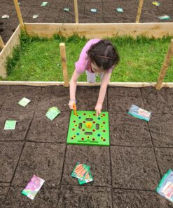 Seeding Square – Seed Spacer Tool for Maximum Harvest, Organized Plants & Less Weeds – Square Foot Garden – Includes: Color Coded Seed Template & Magnetic Dibber/Seed Ruler/Seed Spoon & Planting Guide 44 91vICKCgnDL 1