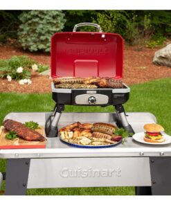 Cuisinart CGG-180T Petit Gourmet Portable Tabletop Propane Gas Grill, Red 17.6 x 18.6 x 11.8-Inch Petit Gourmet Tabletop Gas Grill, Red 33 91vO5FNKTiL