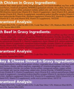 Purina Friskies Gravy Wet Cat Food Variety Pack, Shreds - (24) 5.5 oz. Cans Chicken, Turkey, Beef, Cheese 5.5 Ounce (Pack of 24) 24 91vXPX2dhzL