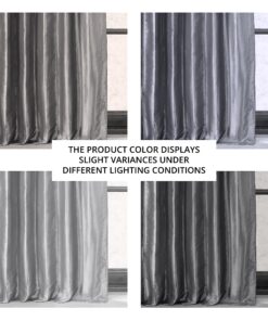 Alternative view of HPD Half Price Drapes Blackout Curtains for Bedroom & Living Room - Faux Silk Taffeta Blackout Curtain 50 X 84 (1 Panel), PTCH-BO112-84, Platinum 50W x 84L