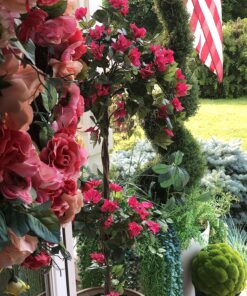 Nearly Natural 5228 Mini Bougainvillea Topiary Beauty, 5-Feet,9" x 9" x 62.5" , Green Plant 35 91vjkUaYJYL