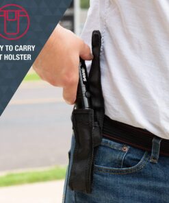 SABRE 2-in-1 Stun Gun with Flashlight and Belt Holster, Emits 1.60 Powerful Pain Inducing Microcoulombs (µC) Charge, 120 Lumen LED Flashlight, Rubberized Grip, Compact Design, Rechargeable 13 91vo xEGoCL