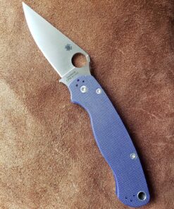 Spyderco Para Military 2 Signature Midnight Blue Knife with 3.42" CPM S110V Steel Blade and Durable G-10 Handle - PlainEdge - C81GPDBL2 35 91vofCz5FyL