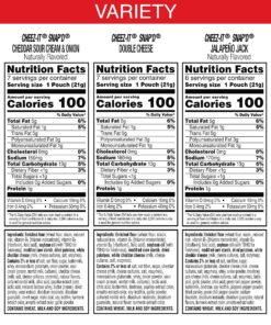 Cheez-It Snap'd Cheese Cracker Chips, Thin Crisps, Lunch Snacks, Variety Pack, 15oz Bag (20 Packs) 3 Flavor Variety Pack 20 Bags (0.75oz Bags) 13 91vt1DUencL