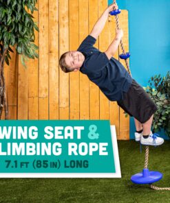 Squirrel Products Climbing Rope with Disc Swing - Active Outdoor Playset Equipment - Blue 14 91vtzs0r8hL