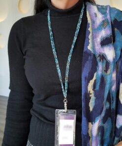 ID AVENUE Lanyards for Women 19" Handmade Beaded Lanyard Id Holder Fashionable Breakaway Lanyard Necklace for Office Workers Doctors Nurses Teachers Students Jewelry lanyards for Id Badges (Seaglass) Seaglass 10 91vzpB1x67L