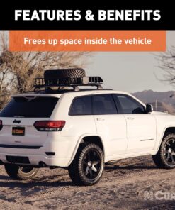 CURT 18115 Universal 42 x 37-Inch Black Steel Roof Rack Rooftop Cargo Carrier 42 91w RZm4V L