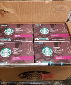 Starbucks K-Cup Coffee Pods—Dark Roast Coffee—French Roast for Keurig Brewers—100% Arabica—4 boxes (96 pods total) 36 91w nNEImEL