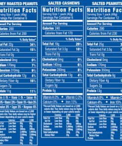 PLANTERS Variety Packs (Salted Cashews, Salted Peanuts & Honey Roasted Peanuts), 24 Packs - Individual Bags of On-the-Go Nut Snacks - No Cholesterol or Trans Fats - Source of Fiber and Healthy Fats 24 Count (Pack of 1) 30 91w53 ZoLrL 1