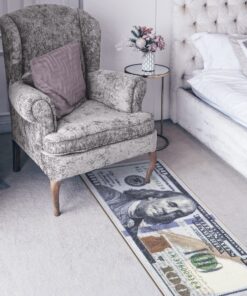 Machine Washable $100 Bill Design Non-Slip Rubberback 22x53 Modern Runner Rug for Hallway, Kitchen, Bedroom, 22" x 53", Multicolor Money New $100 Runner - 22" x 53" 28 91w7xYIeF0L