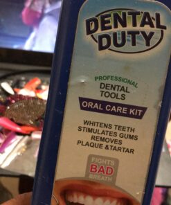 Dental Hygiene Kit - Calculus & Plaque Remover Dental Tool Set - Stainless Steel Tarter Scraper, Tooth Pick, and Mouth Mirror - Dentist Instrument Set for Teeth Cleaning (Blue) Blue 50 91w9756UP3L