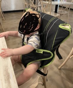 The Original Easy Seat Portable Safety Harness Chair Accessory (Black) - Quick, Easy Cloth Portable High Chair for Travel, Fits in Your Hand Bag as a Convenient Baby Travel Accessory Black 34 91w9iqBd1EL