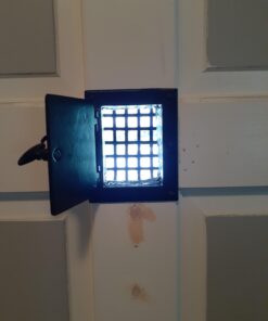 A29 Hardware Cast Iron Speakeasy Door Grill/Grille with Viewing Door, Black Powder Coat Finish, Medium Size Medium-Black 45 91wEl3lU8BL