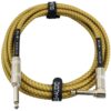 GLS Audio Instrument Cable - Amp Cord for Bass & Electric Guitar - Straight to Right Angle 1/4 Inch Instrument Cable - Brown/Yellow Braided Tweed, 10ft 10 Ft. Right-Angle Gold 15 91wTMfg7v5L