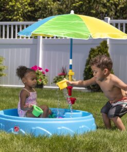 Step2 Play & Shade Pool for Kids, Outdoor Summer Pool with Umbrella, Easy to Assemble, 7 Piece Accessory Kit, Toddlers 2+ Years Old, Multicolor 20 91wV2tWikAL 1