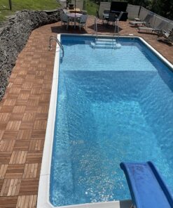 Yaheetech 27PCS Interlocking Patio Deck Tiles 12 x 12in Wood Floor Tiles Outdoor Flooring for Patio Garden Deck Poolside Brown Brown-straight 45 91wjbyRitWL