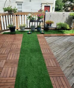 Yaheetech 27PCS Interlocking Patio Deck Tiles 12 x 12in Wood Floor Tiles Outdoor Flooring for Patio Garden Deck Poolside Brown Brown-straight 50 91wmIWEJ6eL