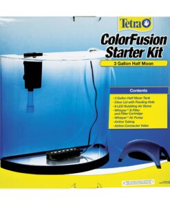 Tetra ColorFusion Starter aquarium Kit 3 Gallons, Half-Moon Shape, With Bubbler And Color-Changing Light Disc 44 91wnCNSvDEL