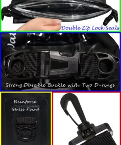 Freegrace Waterproof Dry Bags Set Of 3 Dry Bag With 2 Zip Lock Seals & Detachable Shoulder Strap, Waist Pouch & Phone Case - Can Be Submerged Into Water - For Swimming (Black, 5L) Black 9 91wrjWdmg0L