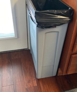 Rubbermaid Commercial Products Slim Jim Plastic Rectangular Trash/Garbage Can with Venting Channels, 23 Gallon, Gray (FG354060GRAY) 1 30 91wudu1sBzL