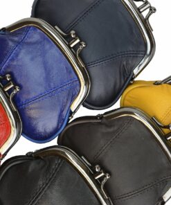 100% Leather Change Purse with Clasp Black #KO3W regular 5 91wvCtGsBXL