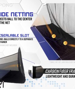 iPong Carbon Fiber Table Tennis Ball Catch Net - Practice Net Attaches to Ping Pong Table for Ball Collection During Table Tennis Robot, Serve or Multi-Ball Training 25 91x0Eoiqf3L