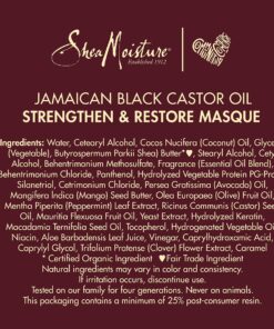 SheaMoisture Jamaican Black Castor Oil Treatment Masque Jamaican Black Castor Oil For Dry Hair Paraben Free Hair Mask 11.5oz 39 91x0O ciLuL