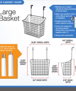 Spectrum Grid Over the Cabinet Wire Storage Basket Large (Satin Nickel Powder Coat) - Organizer for Bathroom, Kitchen, Under Sink, Pantry, Hair Tools, & More 28 91x1jzWW94L 1