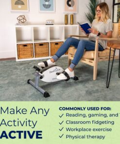 DeskCycle Under Desk Bike Pedal Exerciser - Mini Exercise Bike Desk Cycle, Leg Exerciser for Physical Therapy & Desk Exercise - Adjustable Leg and Standard Versions White Standard Height 32 91xBKVdn69L 1