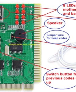 Alternative view of Lingvetron PC Computer PSU and Motherboard Tester Tool PCI & ISA SDRAM Post Test Card Diagnostic Analyzer Starter Kit 4 Digital / 8 LED/Bios Speaker/Mobo Power Switch All in One Carrying Case