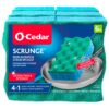 O-Cedar Scrunge Multi-Use (Pack of 6) Non-Scratch, Odor-Resistant All-Purpose Scrubbing Sponge Safely Cleans All Hard Surfaces in Kitchen and Bathroom, 6 Count (Pack of 1), Blue 6 Count (Pack of 1) 29 91xLfH6kZzL