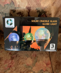 GIGALUMI Solar Lights Outdoor, Christmas Cracked Glass Ball Solar Garden Lights, Color Changing Lights Outdoor,Garden LED Lights for Path, Patio, Yard, 3 Pack Solar Garden Lights Outdoor Pathway 64 91xO9VOGfL