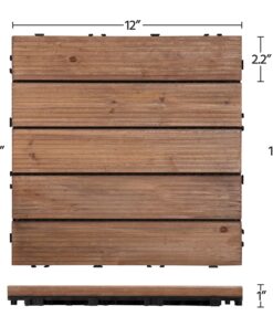 Yaheetech 27PCS Interlocking Patio Deck Tiles 12 x 12in Wood Floor Tiles Outdoor Flooring for Patio Garden Deck Poolside Brown Brown-straight 34 91xV3W8CbIL