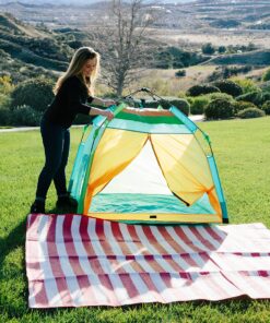 Pacific Play Tents One Touch Tent 48" X 38.5" High, Green/Orange/Blue 35 91xacjy45L