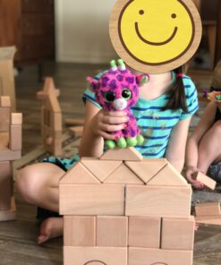 KidKraft 60-Piece Wooden Cutout Shapes Block Building Architectural Set - Natural 34 91xfXI1xD3L