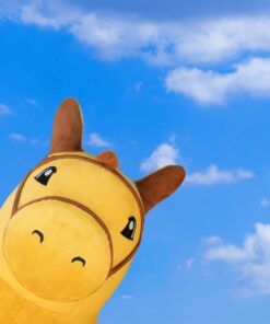 iPlay, iLearn Bouncy Pals Yellow Hopping Horse, Outdoor Ride on Bouncy Animal Play Toys, Inflatable Hopper Plush Covered W/Pump, Birthday Gift for 18 Months 2 3 4 5 Year Old Kids Toddlers Boys Girls Yellow Horse 27 91xfz2sIaoL
