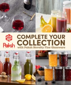 Paksh Novelty Whiskey Decanter Set - 7-Piece Italian Crafted Glass Decanter & Whiskey Glasses Set - Holiday Whiskey Gifts for Men and Women w/ Ornate Stopper and 6 Cocktail Glasses, Red A 37 91xlUxmPD8L 1