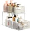 Sorbus 2 Tier Under Sink Bathroom Organizers and Storage, Strong Steel Mesh Sliding Drawers for Enhanced Bathroom Storage Ideal Bathroom Organization and Storage & Under Kitchen Sink Organizer (White) White 8 91xmKqs7FdL 1