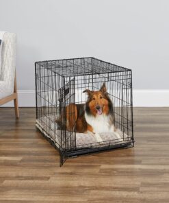 Alternative view of MidWest Homes for Pets Newly Enhanced Single Door iCrate Dog Crate, Includes Leak-Proof Pan, Floor Protecting Feet , Divider Panel & New Patented Features, Black 36 inch (Pack of 1)