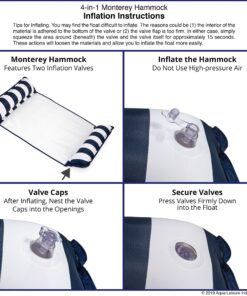 Aqua Original 4-in-1 Monterey Hammock Pool Float & Water Hammock – Multi-Purpose, Inflatable Pool Floats for Adults – Patented Thick, Non-Stick PVC Material Blue Navy - Hammock 26 91xqm7B XBL