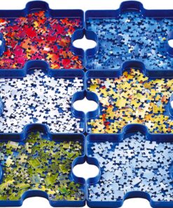Ravensburger Sort and Go Jigsaw Puzzle Accessory - Sturdy and Easy to Use Plastic Puzzle Shaped Sorting Trays to Organize Puzzles Up to 1000 Pieces, Blue 35 91yATUbeimL