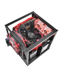 Thermaltake Core V1 SPCC Mini ITX Cube Gaming Computer Case Chassis, Interchangeable Side Panels, Black Edition, CA-1B8-00S1WN-00 86 91yAjAsWGBL