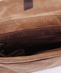 Berchirly Small Vintage Canvas Leather Messenger Crossbody Bag Pack Organizer Medium Coffee 13 91yEcbgJ5tL