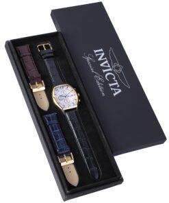 Invicta Men's 14330 Specialty Tonneau Watch with 3 Textured Leather Strap Set 33 91yGcmfwiRL
