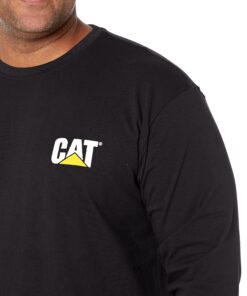 Caterpillar Trademark Banner Long Sleeve Tee Shirts for Men with Center Back Neck Wire Management Loop and Cat Workwear Logo Medium Black 12 91yLCqbN5JL